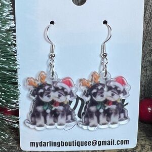 Cute Dog Christmas Earrings